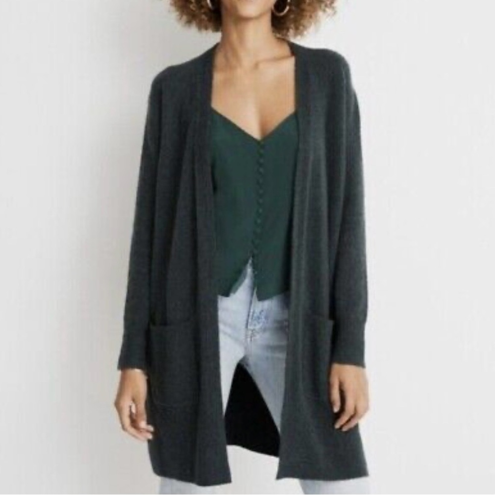 Madewell Kent Cardigan Forest Green